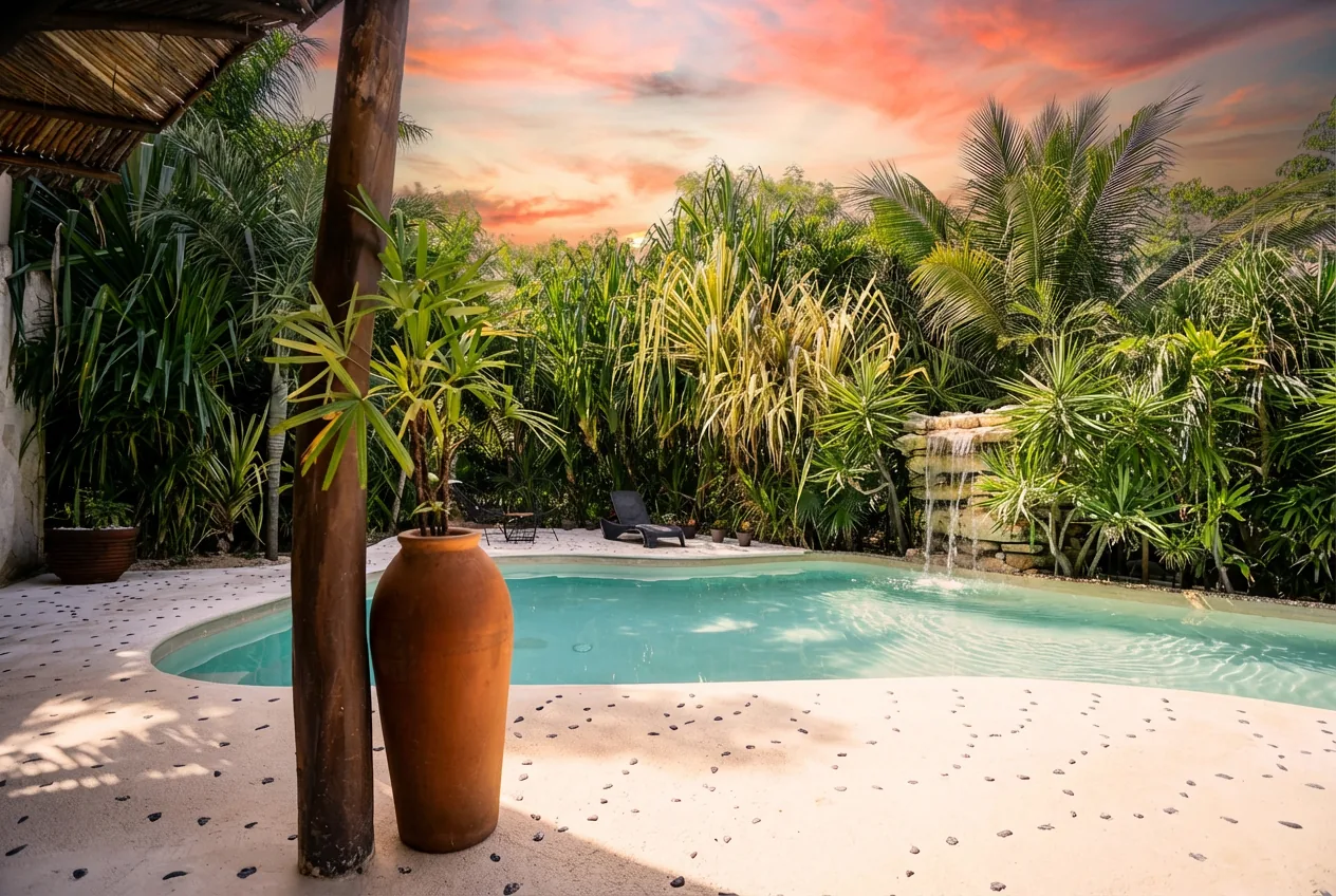 Pool at sunset