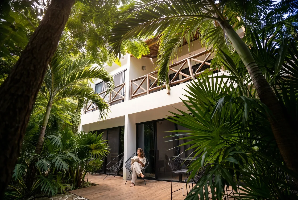 Apartments surrounded by tropical gardens