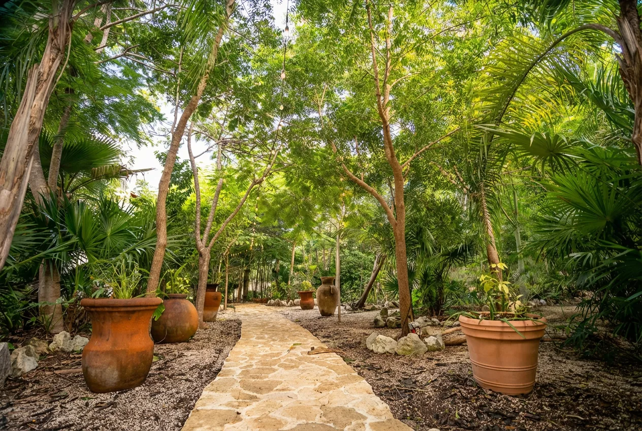 Paths through the tropical garden